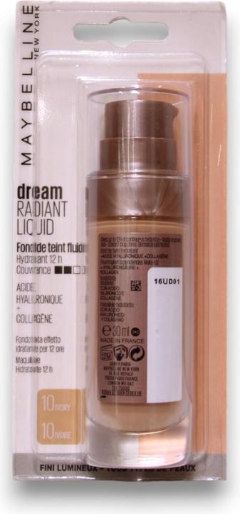 Actual product image Maybelline New York Maybelline Dream Satin Liquid Foundation 10 Ivory Spf 13 - 30 Ml