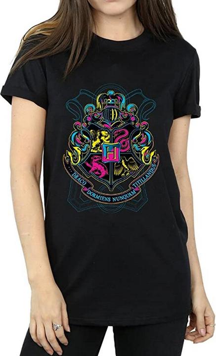 Actual product image Womens/Ladies Hogwarts Crest Cotton Boyfriend T-Shirt (M)