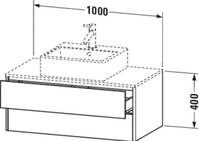 Produktbild Duravit Waschtischunterbau XSQUARE 400x1000x548mm flannel grey hochglanz (100 x 40 x 55 cm)