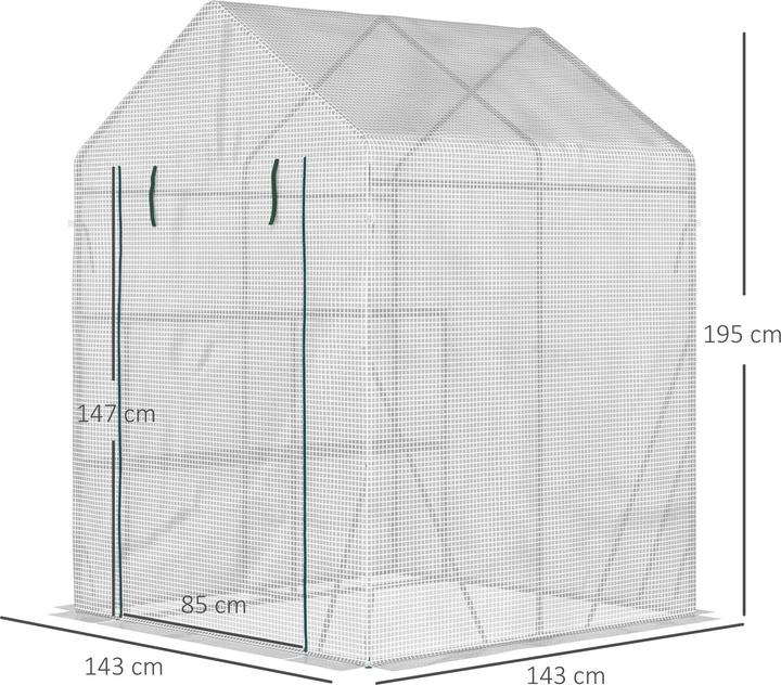 Actual product image Outsunny Foil greenhouse with flower shelves