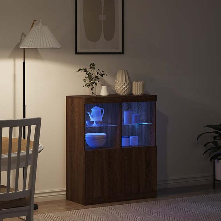 Actual product image VidaXL Brown oak-look sideboard 81x37x100 cm Wood-based cabinet (81 x 37 x 100 cm)
