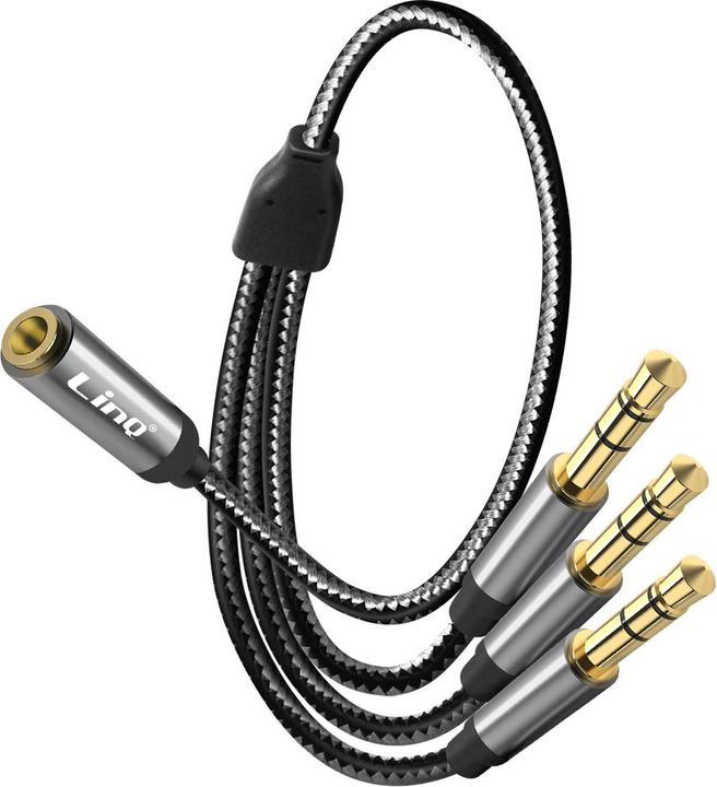 Immagine prodotto LinQ Connettore jack da 3,5 mm femmina a 3x connettore jack da 3,5 mm maschio (Jack da 3.5mm, Jack da 3.5mm)