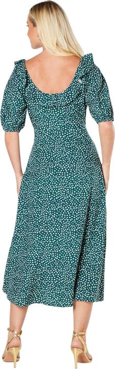 Actual product image Dorothy Perkins Womens/Ladies Spotted Ruffle Neck Midi Dress (36 D)