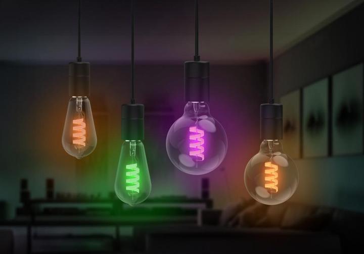 Produktbild Hama Smarte LED-Lampe, Matter, E27, Retro, Filament ST64, RGBW, dimmbar, mit App (E27, 4.90 W, 470 lm, 1 x, F)