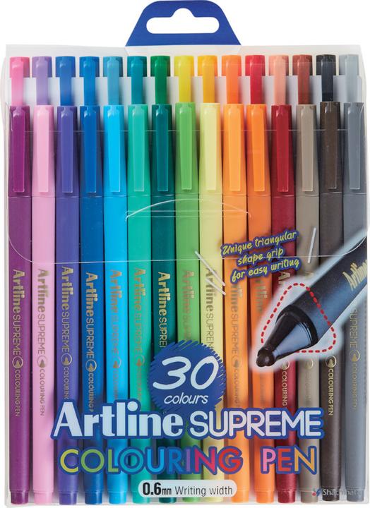 Actual product image Artline Fiber Pen Triangular Supreme Colouring Pen (Sorted)