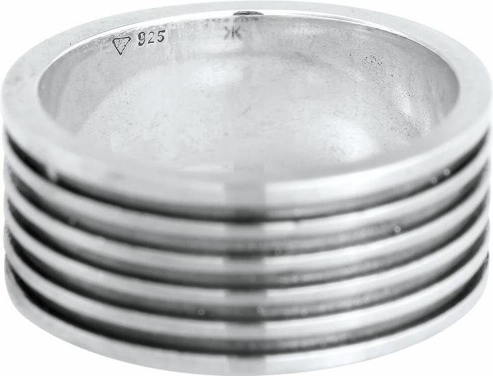 Produktbild Kuzzoi Ring Herren Bandring Massiv Rillen 925 Silber (58, 925 Silber)