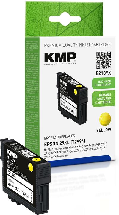KMP E218YX Tintenpatrone yellow kompatibel mit Epson T 2994 XL (Y)