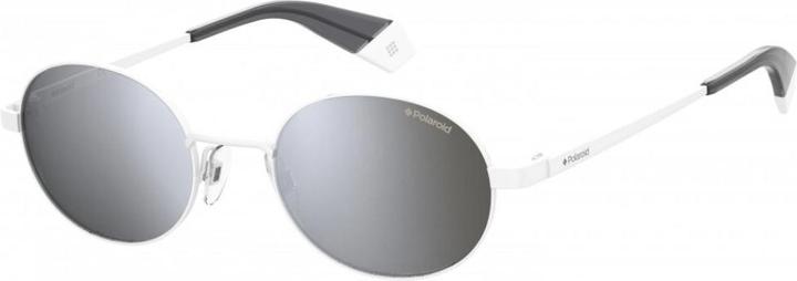 Actual product image Polaroid sunglasses 6066/S unisex cat. 3 round stainless steel white/grey