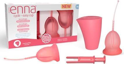Cycle Easy Menstruationstasse Grösse M mit Befestigungsbechern, Applikator, Sterilisator und (M)