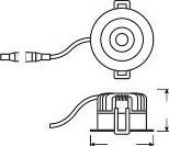 Actual product image Ledvance LED SPOT FIX Recessed luminaire 8W 3000K IP44 dimmable 90Ra 4058075799547 (680 lm)