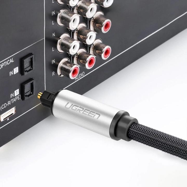 Produktbild Ugreen AV108 Toslink Audio optical cable, braided aluminium, 1.5m (grey) (1.50 m, TOSLINK)