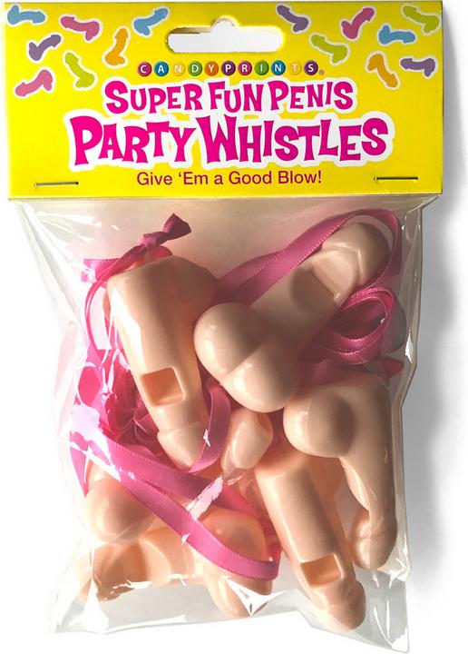 Actual product image Little Genie Productions Super Fun Penis Party Whistles, 6 Pack (Other)