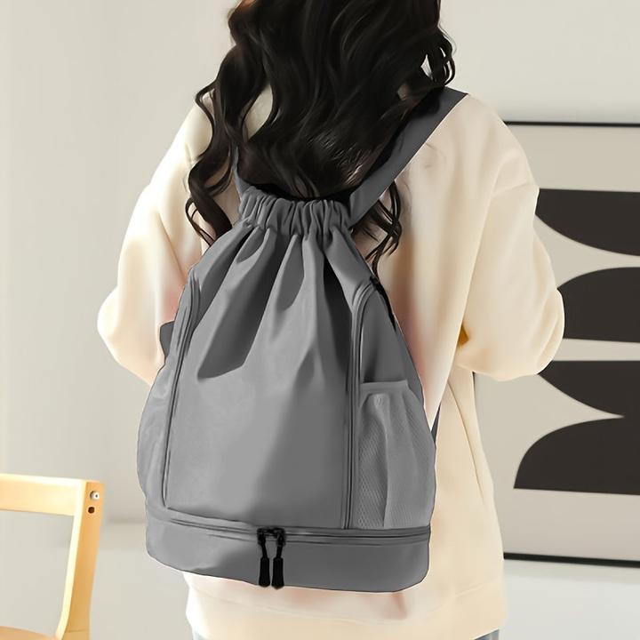 Actual product image Only-Bags.Store Large capacity drawstring backpack, portable storage backpack with side mesh pockets, basketball (20 l)