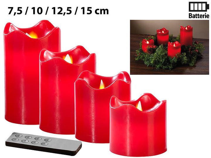 Actual product image Britesta Advent wreath, silver, 4 red LED candles with moving flame