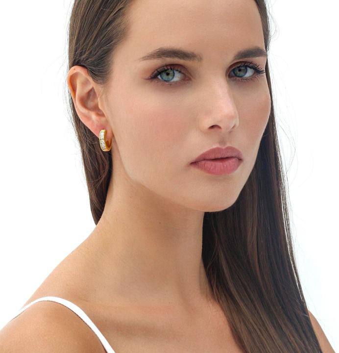 Immagine prodotto Sensora Jewelry Orecchini a cerchio brillanti (Acciaio inossidabile)