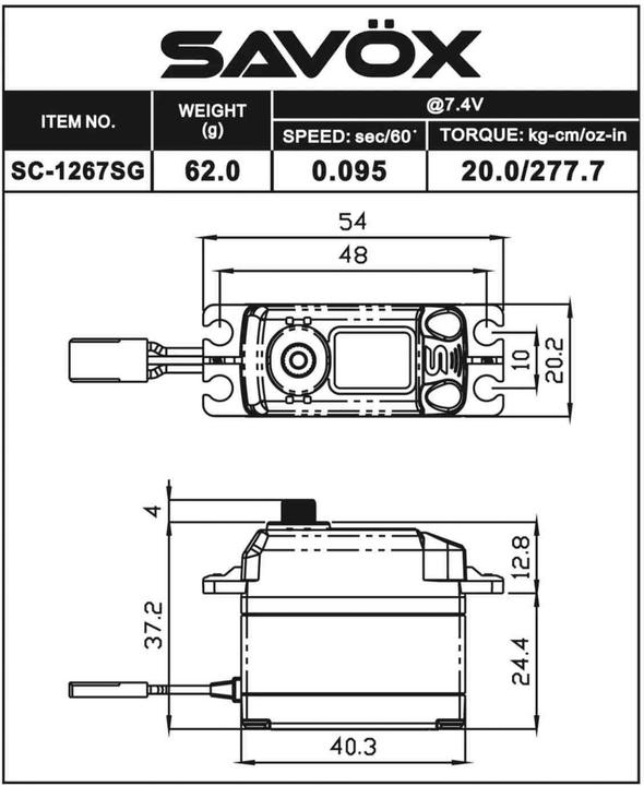 Produktbild Savöx SC-1267SG Servo