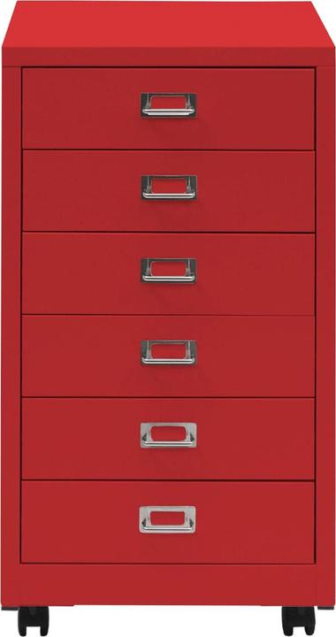 Produktbild Mendler Rollcontainer HWC-L49, Metall 75x40x41cm 6 Schubladen, rot