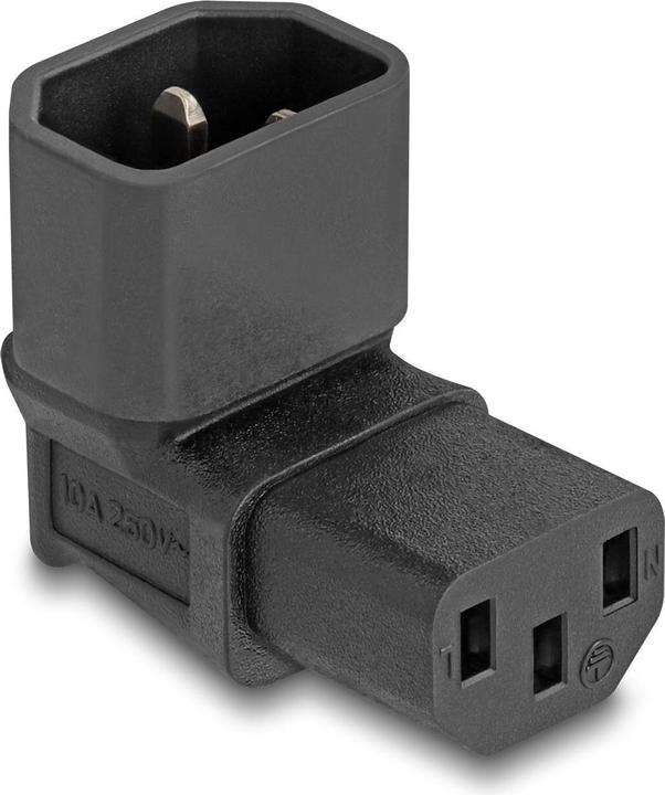 Produktbild Delock Netzadapter IEC 60320 - C14 auf C13, Stecker / Buchse, 10 A, 90ï¿½ gewinkelt (C14, C13)