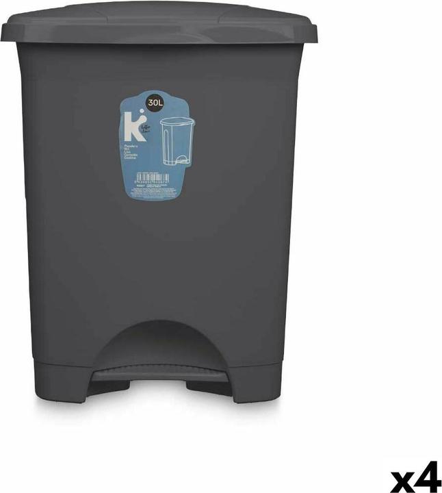 Image du produit Natec Papierkorb mit Pedal Anthrazit Kunststoff 30 L (4 Stück) (30 l)