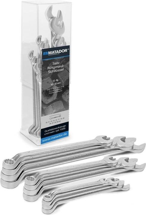 Actual product image Matador Ring wrench set 12 pieces 10 32 mm (10 mm, 11 mm, 12 mm, 13 mm, 14 mm, 17 mm, 19 mm, 22 mm, 24 mm, 27 mm, 30 mm, 32 mm)