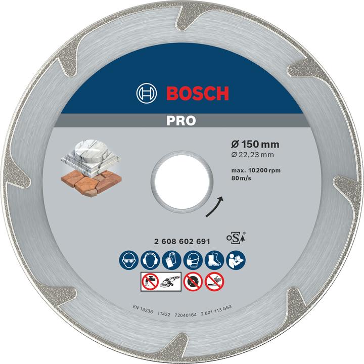 Produktbild Bosch Professional Zubehör PRO Marble Diamanttrennscheibe, 150 x 22,23 mm