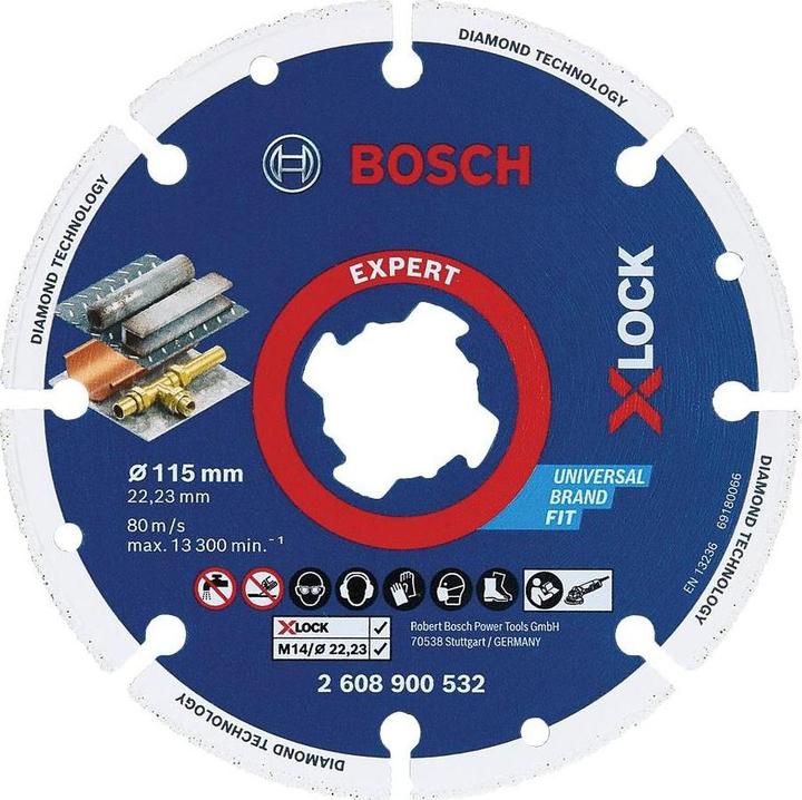 Actual product image Bosch Professional Zubehör Cutting and grinding disc Diamond cutting disc X LOCK Best for Metal 115 x 22.23 mm diameter 1 pc.