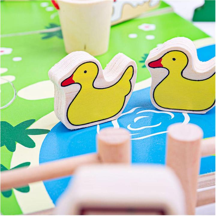 Produktbild Bigjigs Spielbauernhof aus Holz mit Zubehör, 48dlg.