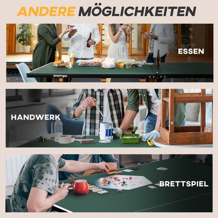 Image du produit Homcom Table de ping-pong pliante avec roues, raquettes et balles incluses