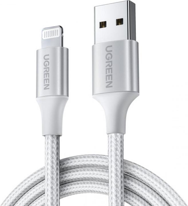 Produktbild Ugreen Lightning USB Nylon Alu MFi (1.50 m, USB 2.0)