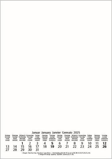 Produktbild Blankokalender A4 Ch Weiss (21 x 29.7 cm)