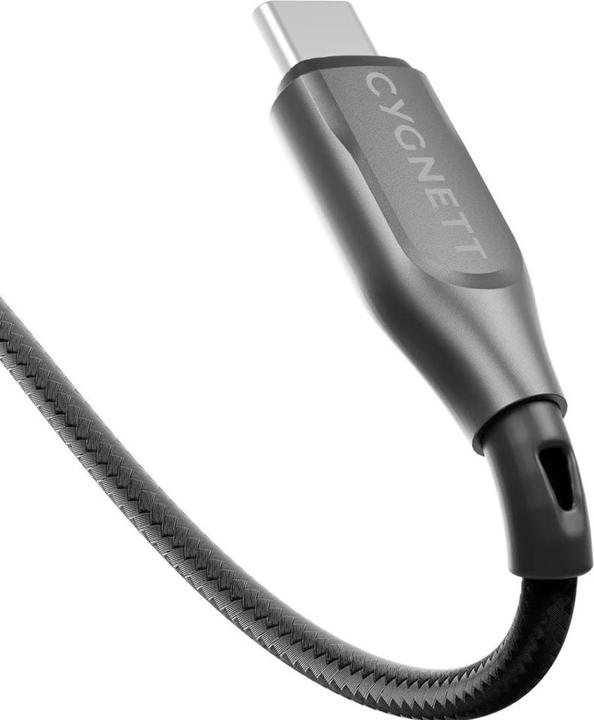 Actual product image Cygnett Armoured USB-C to USB-C (USB 2.0) cable, black, 3 m (3 m, USB 2.0)