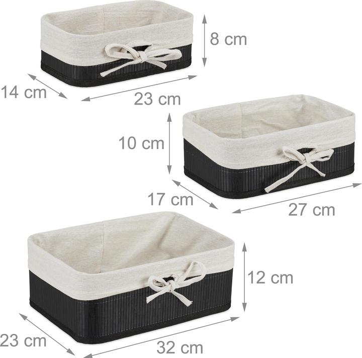 Actual product image Relaxdays 3x storage basket (3 x, 32 x 22 x 12 cm)