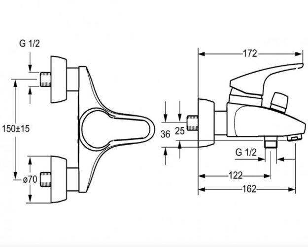 Immagine prodotto Hansa Armaturen GmbH Hansamix Miscelatore a leva da esterno per vasca da bagno Connessioni a S cromate