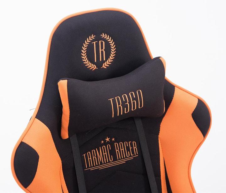Immagine prodotto CLP Sedia da ufficio da corsa Turbo in tessuto con poggiapiedi, nero/arancio
