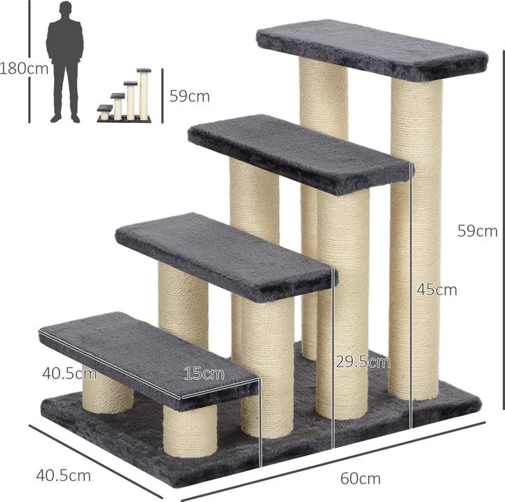 Actual product image PawHut Cat stairs (61 cm, Grey)