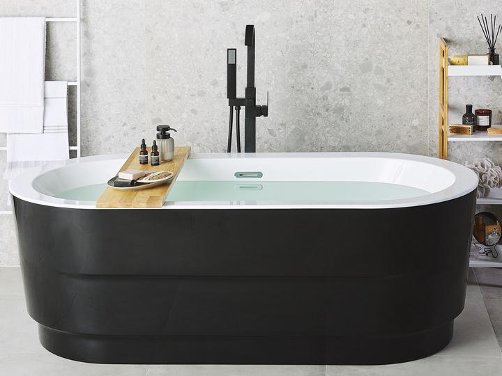 Produktbild Beliani Badewanne freistehend schwarz oval 170 x 80 cm EMPRESA (214 l, 80 cm)