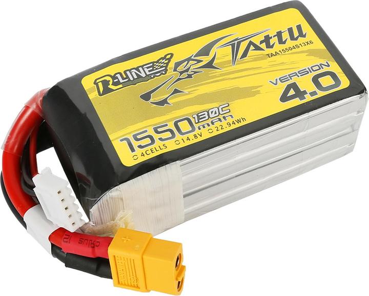Actual product image Tattu Accumulator R-Line Version 4.0 1550mAh 14.8V 130C 4S1P XT60 (14.80 V, 1550 mAh)