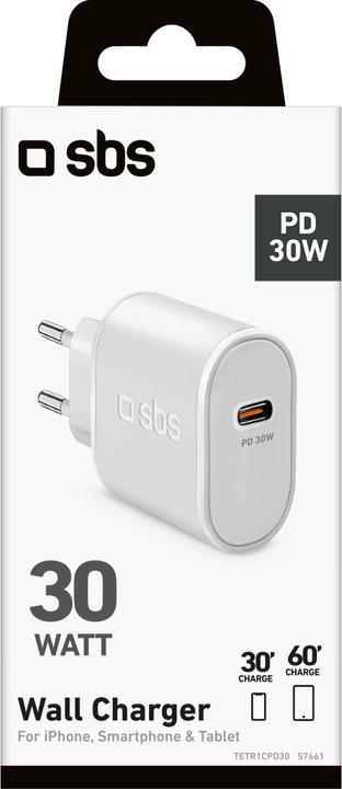 Image du produit SBS Chargeur de voyage PD 30W USB-C blancá (30 W)