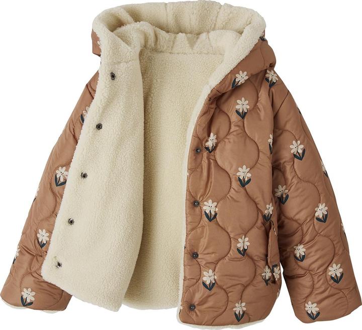 Produktbild Vertbaudet Wendbare Mädchen Kapuzen-Steppjacke mit Teddyfleece, Wattierung Recycling-Polyester (140)