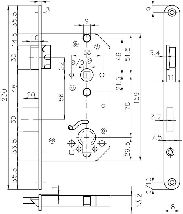Actual product image MSL Safety mortise locks CASA-Beta 1123 (Mortise lock)