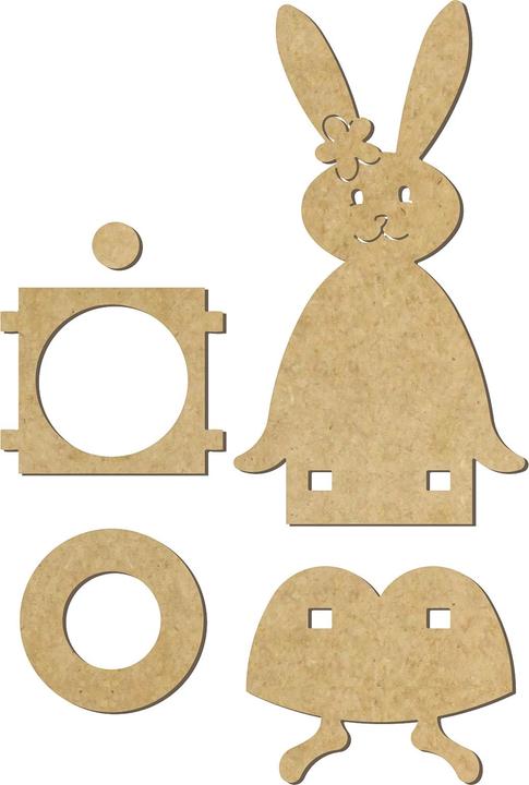 Immagine prodotto VBS Sgabello "Daisy il coniglietto", legno MDF, circa h 21,5 x l 9,5 x p 7,5 cm
