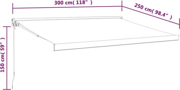 Image du produit VidaXL Store banne anthracite 3x2,5 m tissu et aluminium (0.50 m)