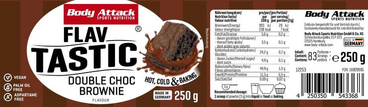 Actual product image Body Attack Flav Tastic (250g can) (Double Choc Brownie, 1 pcs., 250 g)