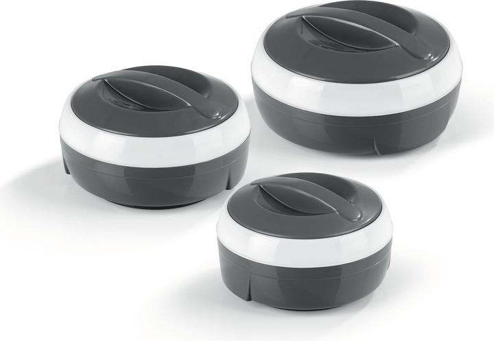 Produktbild Gourmetmaxx Thermo-Schüssel Set 3 Tlg. Grau/Weiss (21.50 cm, 1 x)