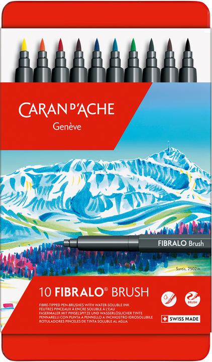 Immagine prodotto Caran d'Ache Fibralo Brush Metallschachtel (Multicolore, 10 x)