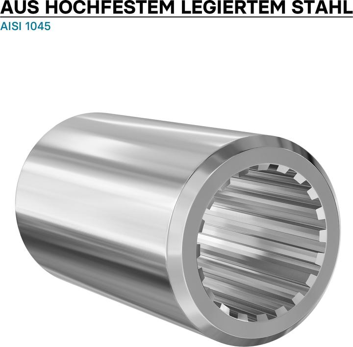 Produktbild Wiltec Zapfwellen Buchse E-Typ 100 mm Vielkeilwelle PTO-Shaft 1 3/4" Z20 20 Nut Traktor (Rasentraktor, Traktorzubehör)