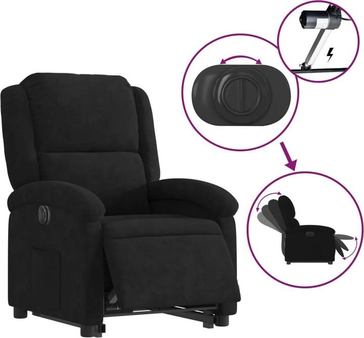 Actual product image VidaXL Recliner recliner reclining chair reclining chair black velvet