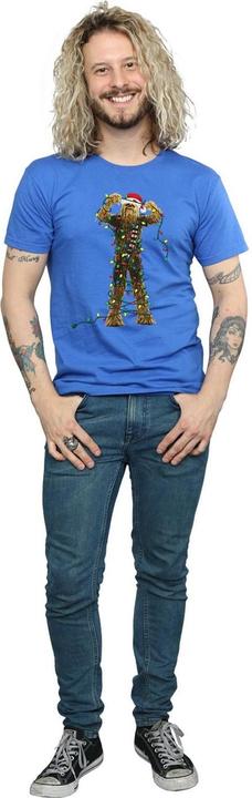 Actual product image Star Wars Mens Chewbacca Christmas Lights T-Shirt (L)
