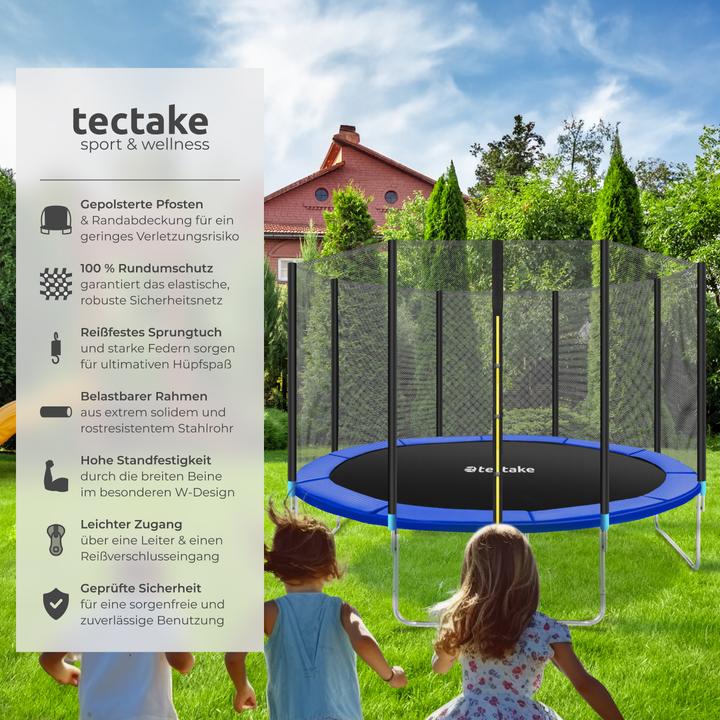 Produktbild tectake Trampolin mit Sicherheitsnetz (396 cm)