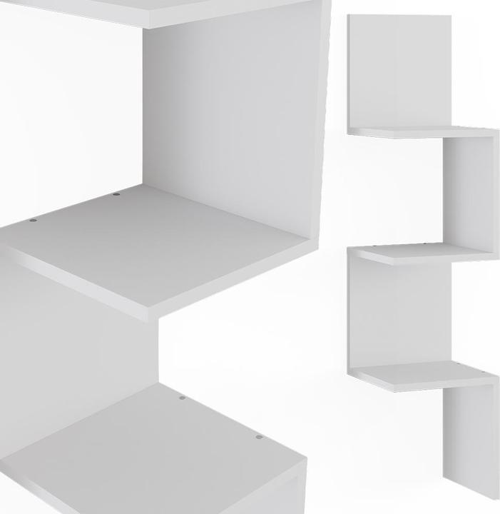 Produktbild Vicco Eckregal Paolo, Weiss, 28 x 116.4 cm 2er Set